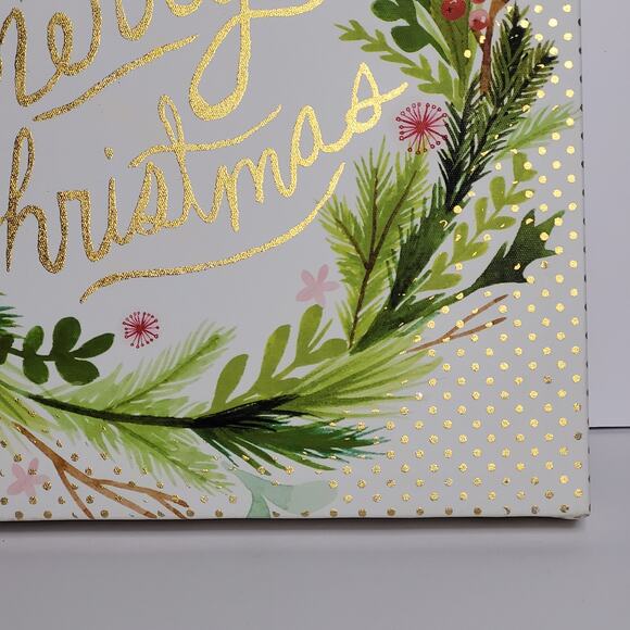 Square "Merry Christmas" Poinsettia Wreath Sign - Picture 5 of 14